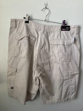 Vintage y2k Baggy Skate SPLIT cream cargo shorts size 36